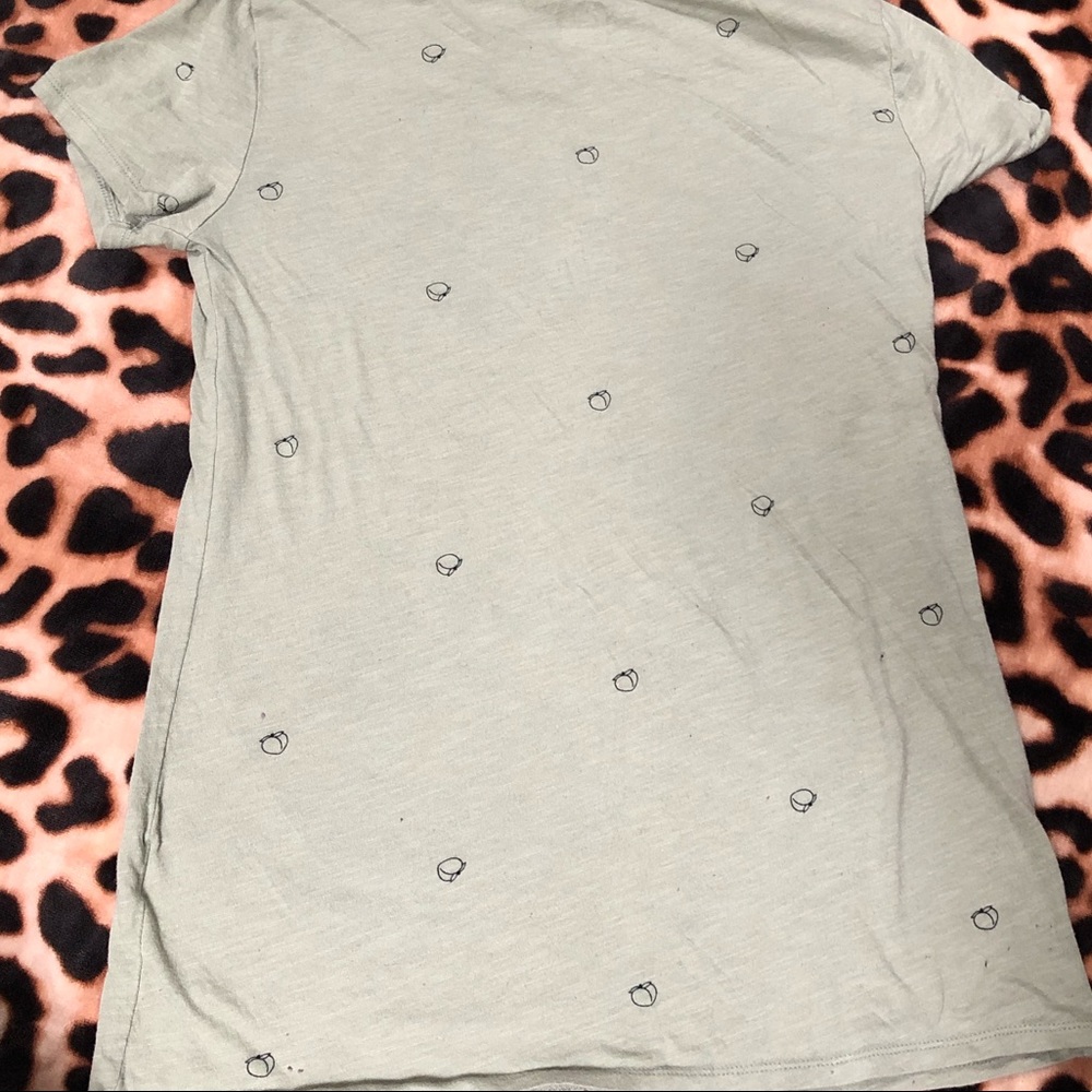 VS Pink Crew Neck Green Peach Print Basic tee xs - Picture 4 of 4